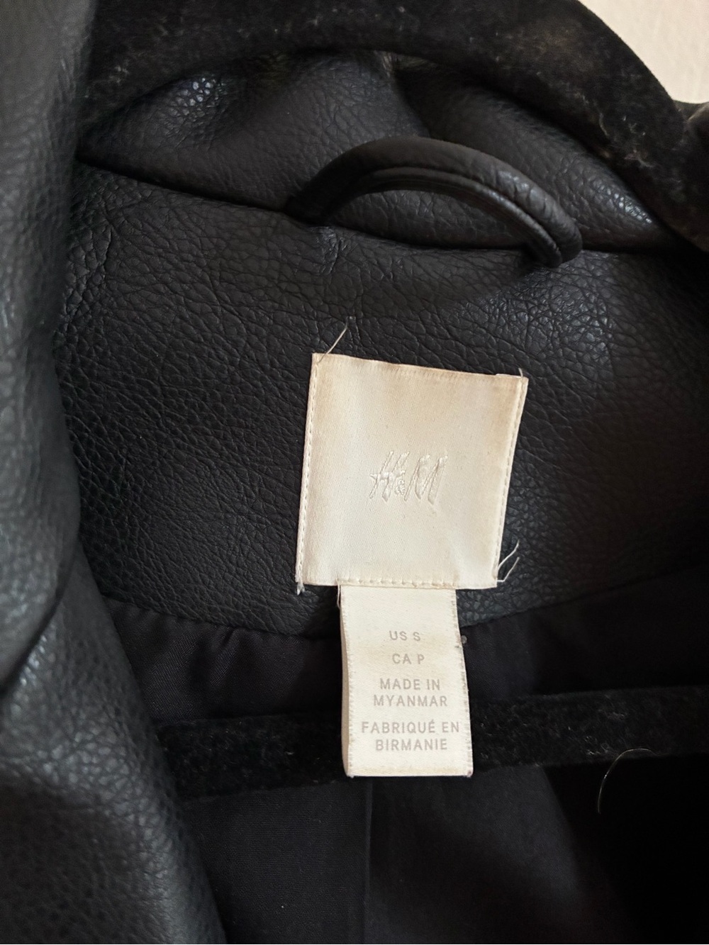 H&M Black Faux Leather Moto Jacket with Silver Hardware - Picture 2 of 6